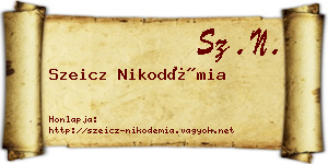 Szeicz Nikodémia névjegykártya